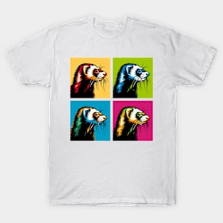 Ferret Frenzy: A Pop Art Whirlwind T-Shirt